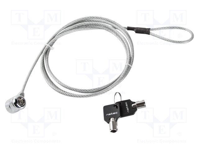 Security wire; silver; Features: key protection; 1.8m