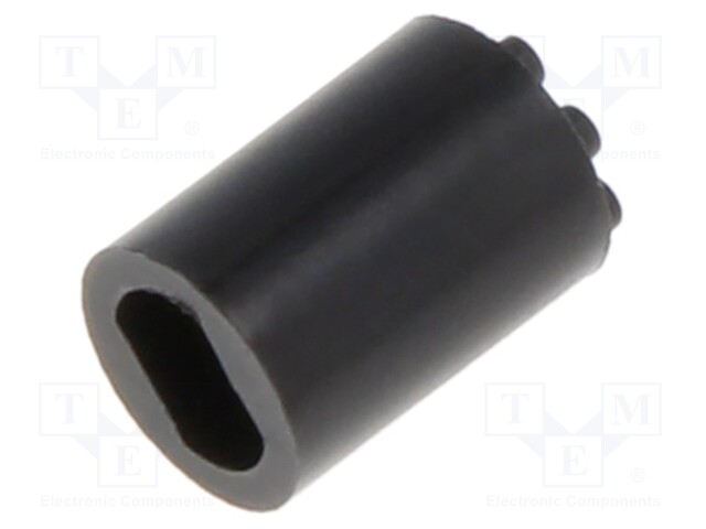 Spacer sleeve; LED; Øout: 5.1mm; ØLED: 3mm; L: 7.6mm; black; UL94V-0