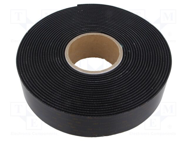 Tape: hook and loop; W: 50mm; L: 10m; Thk: 3.51mm; acrylic; black