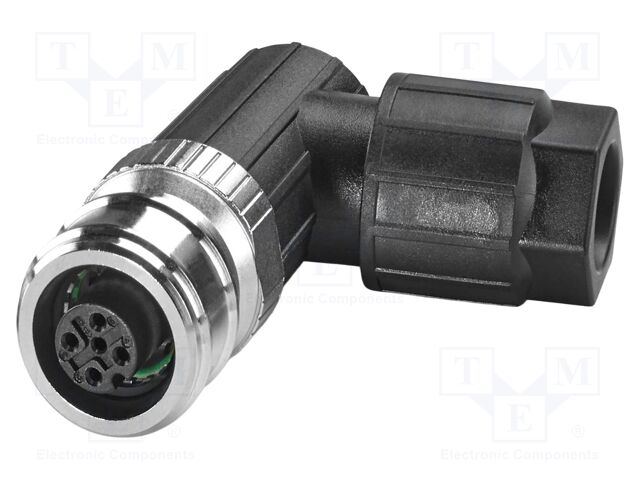 Connector: M12; plug; PIN: 4; 250V; angled; IP65; push-lock; A code