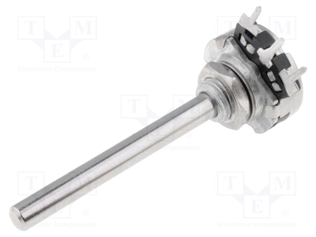Potentiometer: shaft; single turn; 5kΩ; 200mW; THT; 4mm; metal