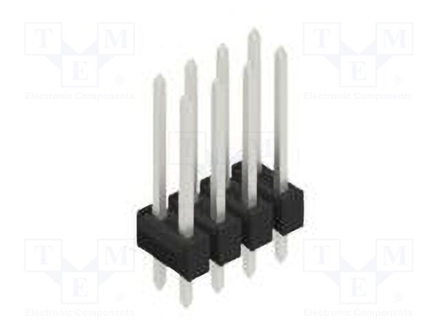 Connector: pin strips; pin header; male; PIN: 8; 2.54mm; THT; 2x4
