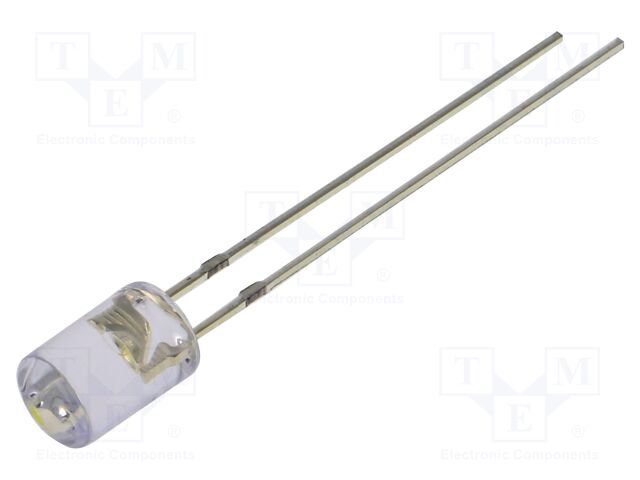 LED; white; 5mm; 330mcd; 100°; Front: flat; 2.8÷3.4VDC; No.of term: 2