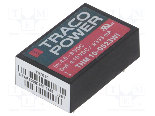 Converter: DC/DC; 10W; Uin: 4.5÷9V; Uout: 15VDC; Uout2: -15VDC; DIP24