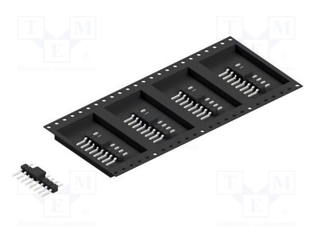 Connector: pin strips; pin header; male; PIN: 8; 2.54mm; SMT; 1x8