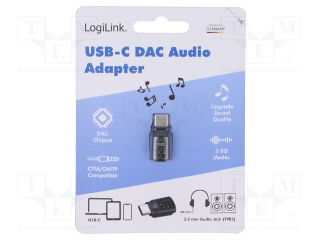 USB to JACK adapter; USB 2.0; black; ABS