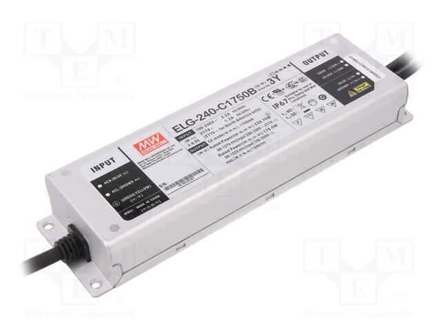 Power supply: switched-mode; LED; 239.75W; 69÷137VDC; 1750mA; IP67
