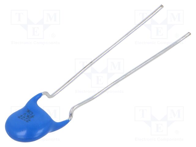 Ceramic Disc Capacitor, 2200 pF, 2 kV, CK45 Series, +80%, -20%, E, 5 mm