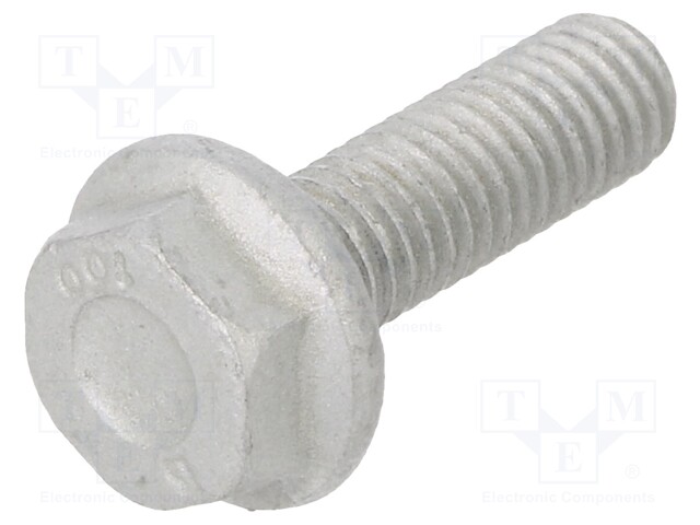 Screw; with flange; M5x16; 0.8; Head: hexagonal; steel; zinc