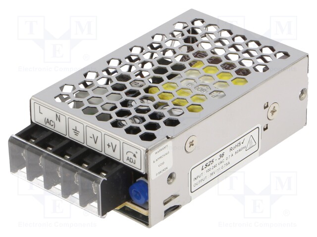 Power supply: industrial; single-channel,universal; 25W; 36VDC