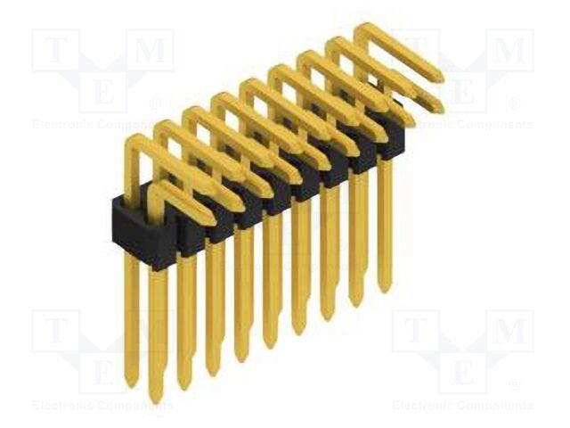 Connector: pin strips; pin header; male; PIN: 18; 1.27mm; THT; 2x9