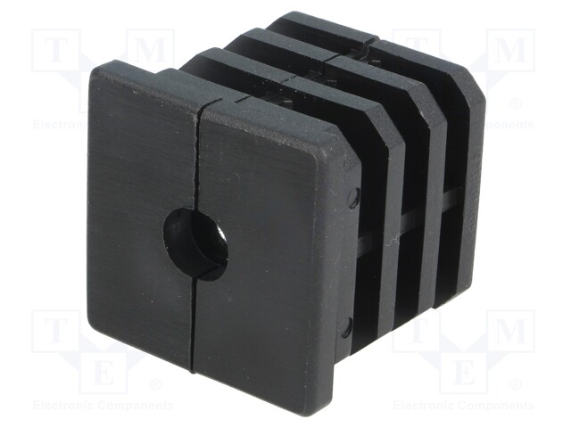 Plugs; for feet fastening,for profiles; Body: black; H: 37mm