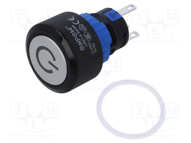 Switch: push-button; Pos: 2; SPDT; 0.5A/220VAC; 1A/24VDC; ON-ON