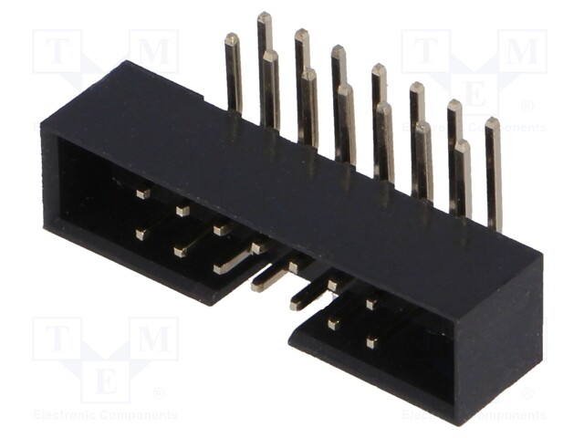 Socket; IDC; male; PIN: 14; angled 90°; THT; gold flash; 2mm