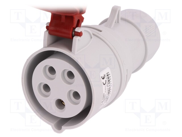 Connector: AC supply 3-phase; plug; female; 16A; 400VAC; IEC 60309
