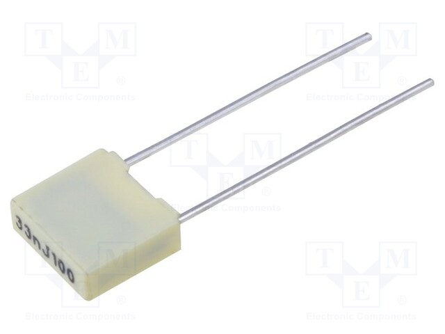 Capacitor: polyester; 33nF; 63VAC; 100VDC; Pitch: 5mm; ±5%