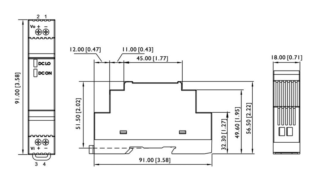 Converter: DC/DC; 15W; Uin: 9÷36VDC; Uout: 12VDC; Iout: 1.25A; IP20