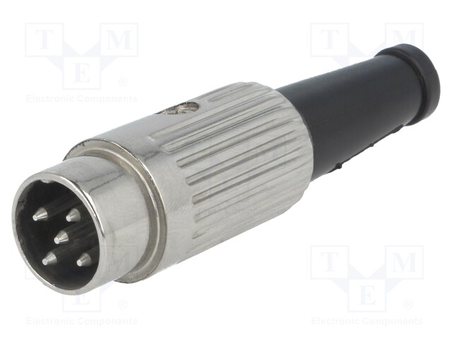 Plug; DIN; male; PIN: 5; Layout: 360°; straight; for cable; soldering