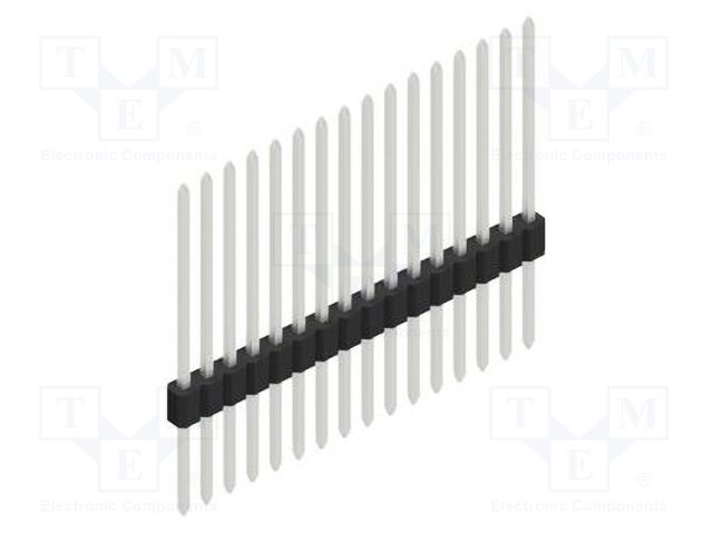 Connector: pin strips; pin header; male; PIN: 16; 1.27mm; THT; 1x16