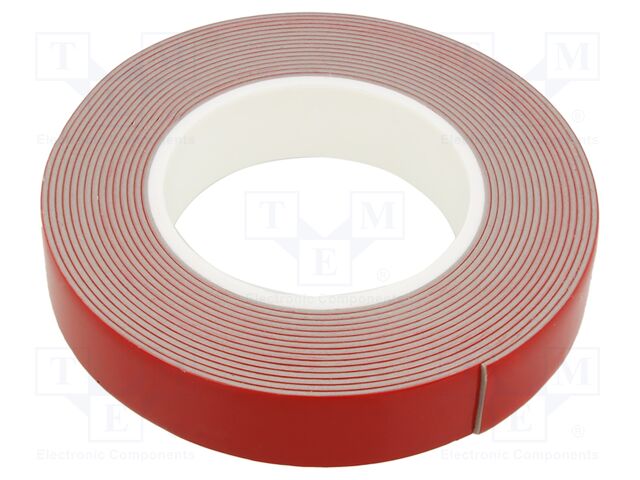 Tape: fixing; W: 25mm; L: 5.5m; Thk: 1.6mm; grey; 150°C,max.230°C