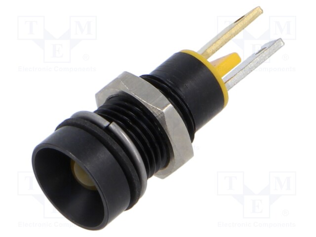 Indicator: LED; recessed; yellow; 2.1VDC; Ø8mm; plastic