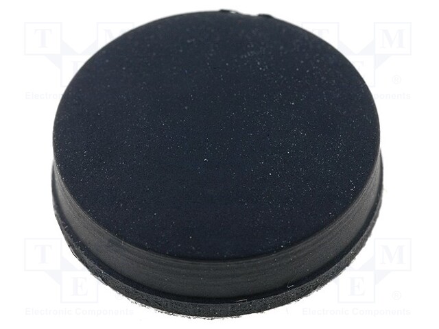 Self-adhesive foot; black; rubber; A: 14mm; B: 5mm; C: 3.6mm