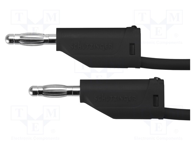 Test lead; PVC; 2m; black; 16A; 70VDC; Cond.cross sec: 1mm2; 33VAC