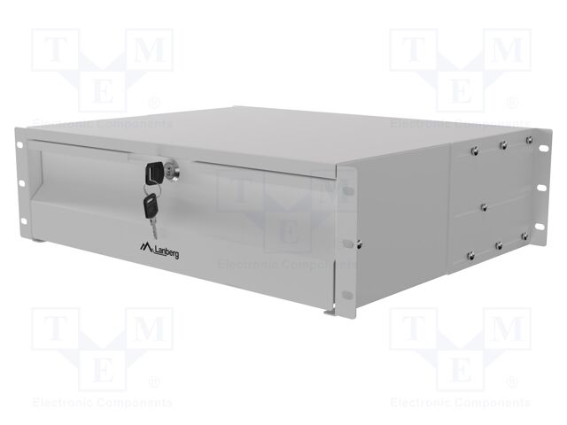 Drawer; W: 482mm; H: 132mm; D: 360mm; 3U; Standard: 19"; Colour: grey