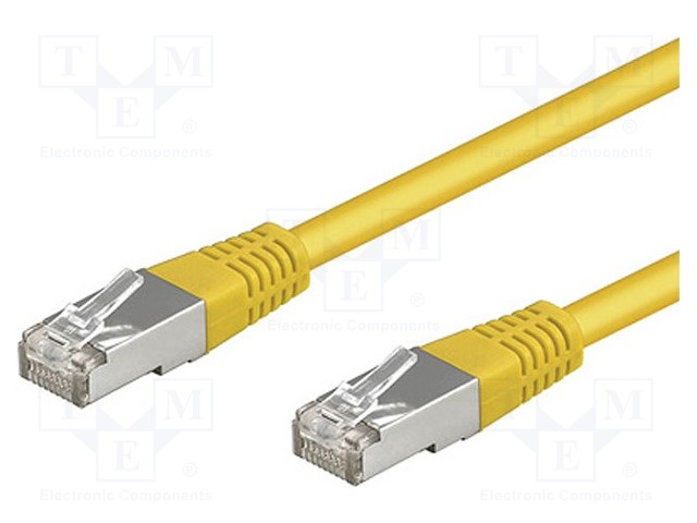 Patch cord; SF/UTP; 5e; stranded; CCA; PVC; yellow; 10m; 26AWG