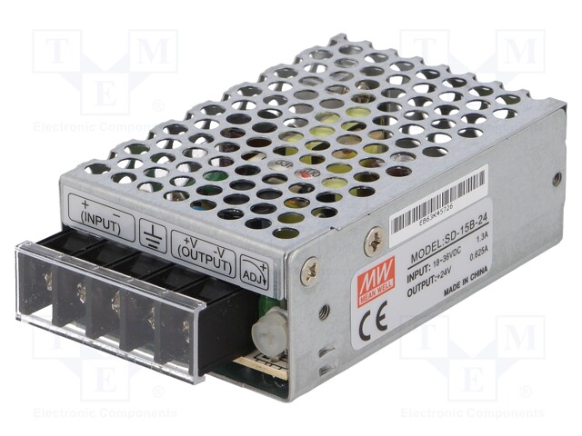 Converter: DC/DC; 15W; Uin: 18÷36V; Uout: 24VDC; Iout: 0.625A; 180g