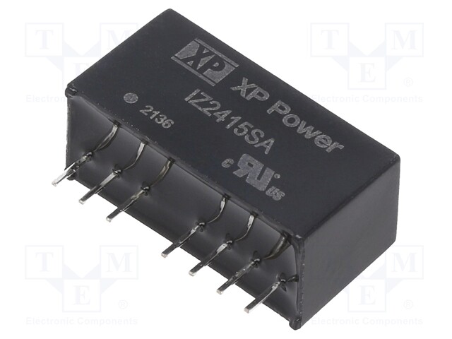 Isolated Board Mount DC/DC Converter, Regulated, ITE, 1 Output, 3 W, 15 V, 200 mA