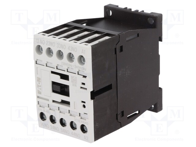 Contactor: 4-pole; NO x4; 230VAC; 4A; DIN; DILA-40; screw terminals