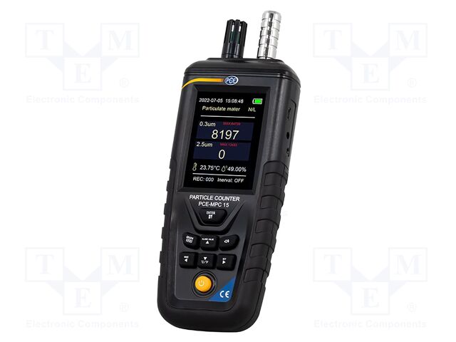 Meter: counter; Range: 0÷1000ug/m3; Humid.range: 0÷100%RH; ±3%