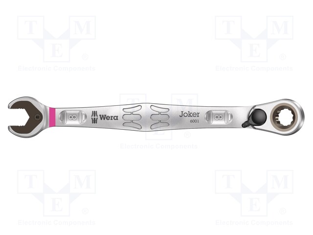 Wrench; combination spanner,with ratchet; 8mm; with switch