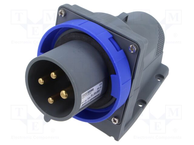 Connector: AC supply 3-phase; socket; male; angled; -25÷40°C; IP67