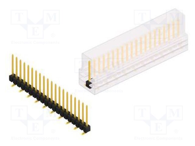 Connector: pin strips; pin header; male; PIN: 20; 2.54mm; SMT; 1x20