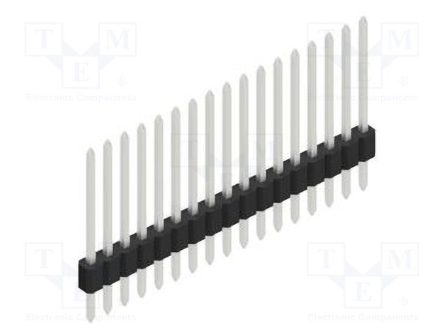 Connector: pin strips; pin header; male; PIN: 17; 1.27mm; THT; 1x17