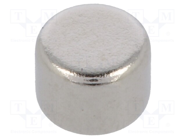 Magnet: permanent; neodymium; H: 3mm; 4N; Ø: 4mm