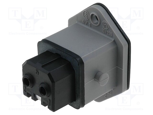 Connector: rectangular; ST; socket; female; PIN: 2; tinned; IP54; 16A