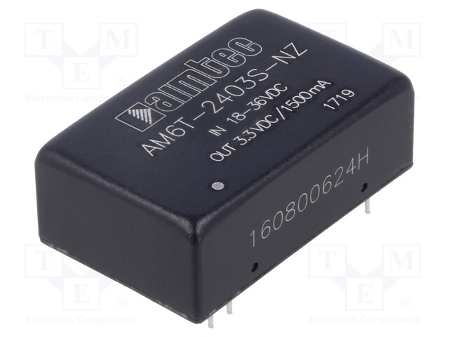 Converter: DC/DC; 6W; Uin: 18÷36V; 3.3VDC; Iout: 1.5A; DIP24; 14g
