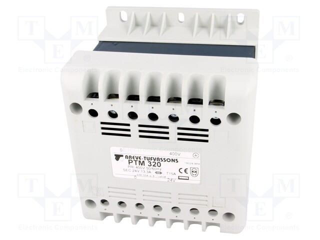 Transformer: mains; 320VA; 400VAC; 24V; Leads: terminal block; IP21
