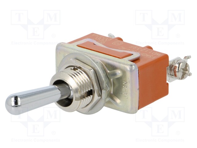 Switch: toggle; Pos: 2; SPDT; ON-(ON); 15A/250VAC; 15A/30VDC