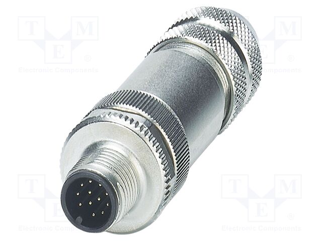 Connector: M12; plug; PIN: 12; 30V; straight; IP67; soldering; A code