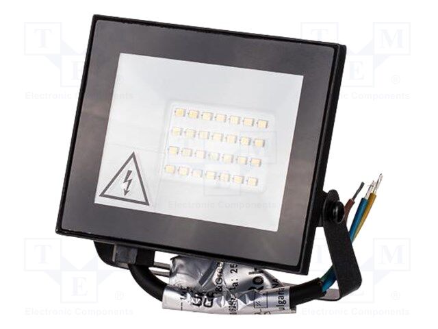 Lamp: LED flood light; 20W; 230VAC; white cold; 110°; 6500K; 20000h