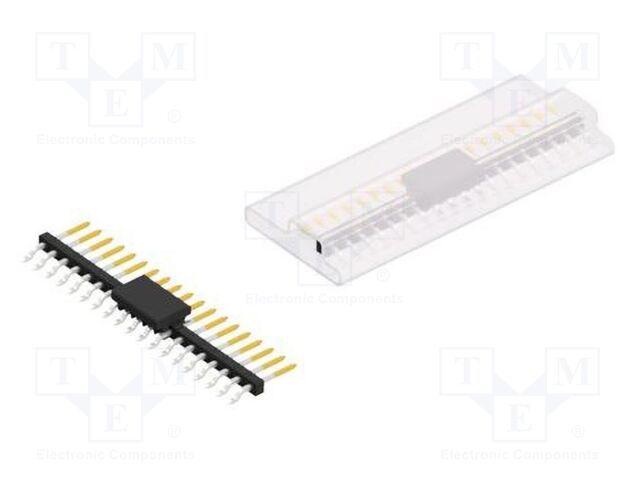 Connector: pin strips; pin header; male; PIN: 19; 2mm; SMT; 1x19