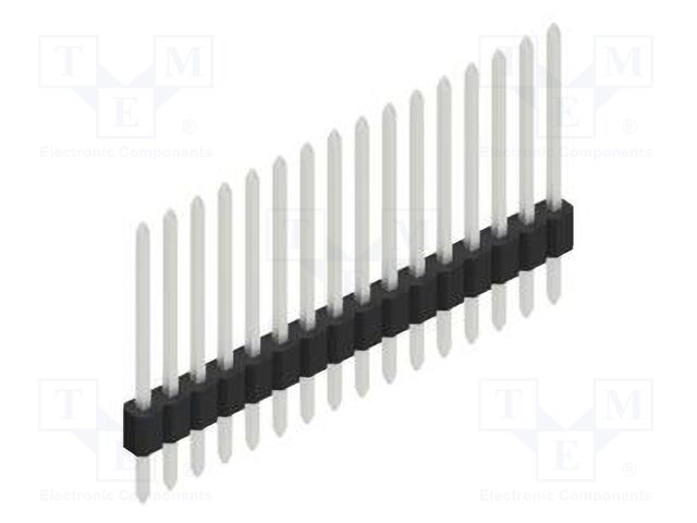 Connector: pin strips; pin header; male; PIN: 16; 1.27mm; THT; 1x16