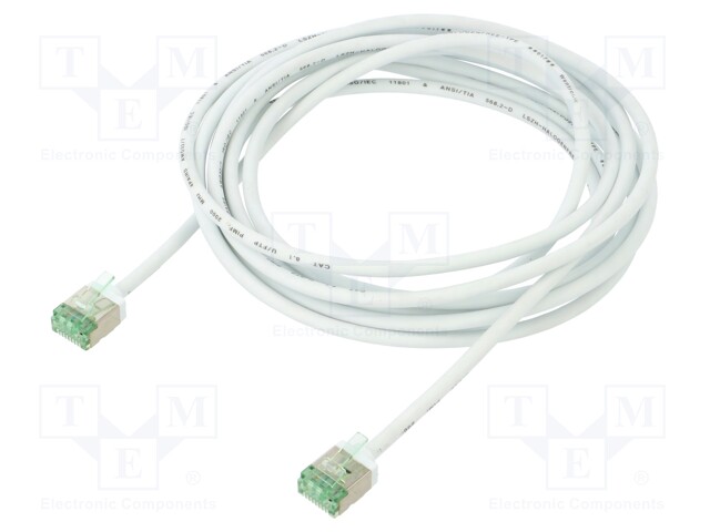 Patch cord; U/FTP; Cat 8.1; stranded; Cu; LSZH; white; 3m; 32AWG