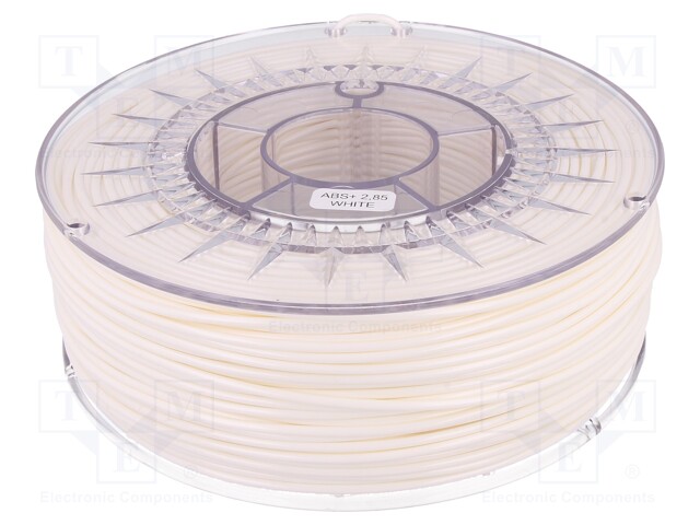 Filament: ABS+; 2.85mm; white; 230÷240°C; 1kg; ±0,05mm