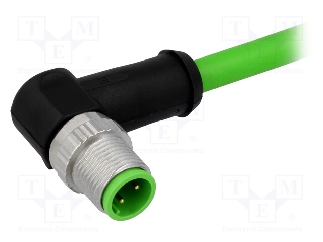 Plug; M12; PIN: 4; male; D code-Ethernet; 5m; Insulation: PVC; cables