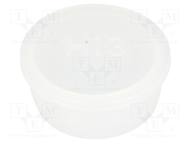 Plugs; Body: semi-transparent; Out.diam: 25.5mm; H: 9mm; Mat: LDPE